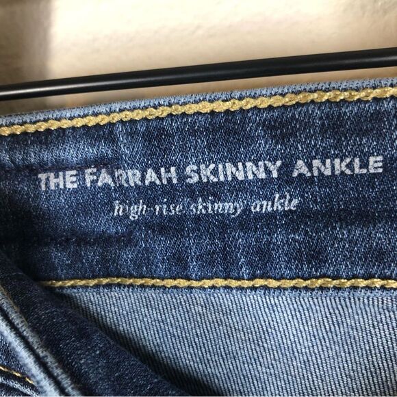 AG Adriano Goldschmied Farrah Skinny Ankle Jeans High Rise Raw Frayed Hem 28 - Picture 4 of 9